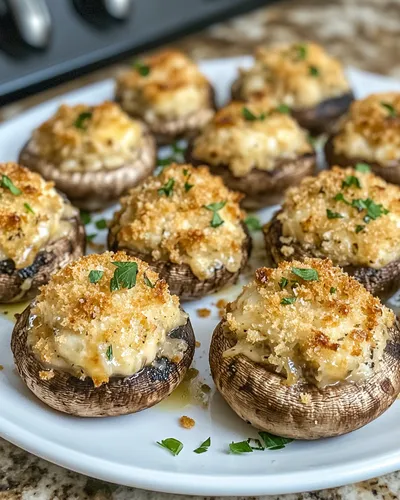 Funghi Ripieni deliziosi con Formaggio Crema