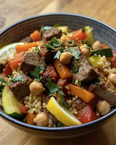 Couscous di agnello delizioso con verdure