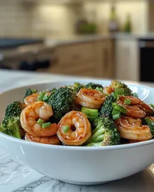 Saltato di Broccoli, Gamberi e Aglio