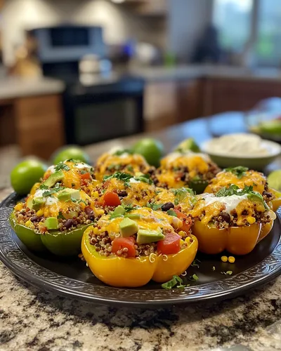 Peperoni ripieni deliziosi con quinoa