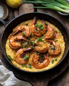 Gamberi Cajun e Grits Saporiti